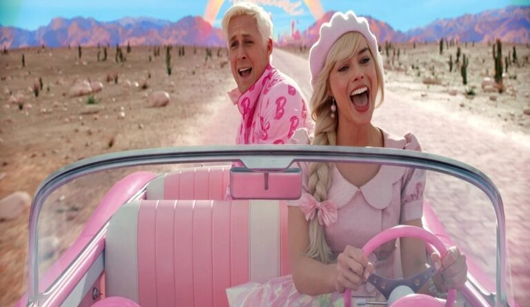 No filme, Barbie é protagonizada por Margot Robbie, enquanto Ryan Gosling vive Ken (Crédito: Divulgação)